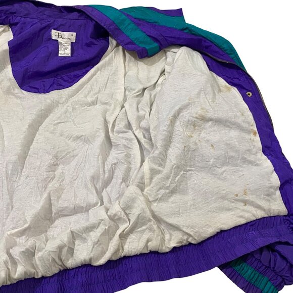 Vintage Bocoo Windbreaker Womens M Purple Teal Athleisure Athletic Activewear - Picture 6 of 6